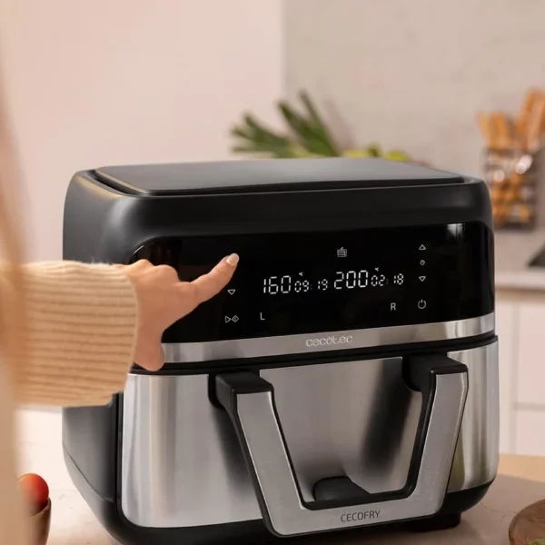 Friteuza cu aer cald, fara ulei Cecotec Cecofry Dual 9000, 2850W, 9L, Control tactil, 6 Programe - imagine 8