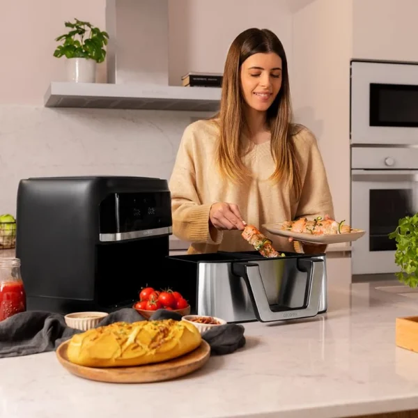 Friteuza cu aer cald, fara ulei Cecotec Cecofry Dual 9000, 2850W, 9L, Control tactil, 6 Programe - imagine 9