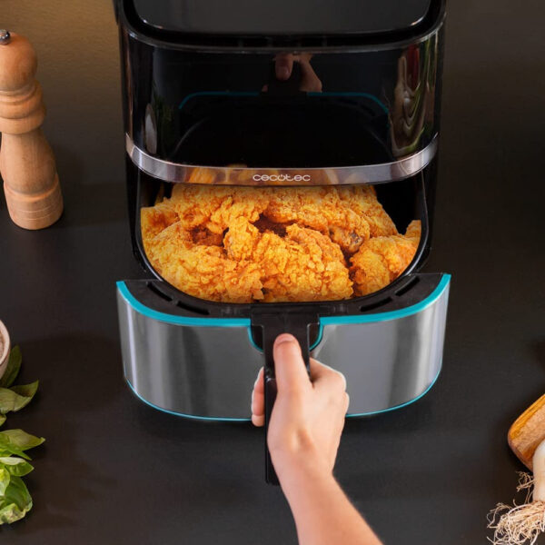 Friteuza cu aer cald, fara ulei Air Fryer Cecotec Full Inox 5500 Pro, 1700W, 5.5L, Control tactil, 8 Programe Presetate - imagine 2