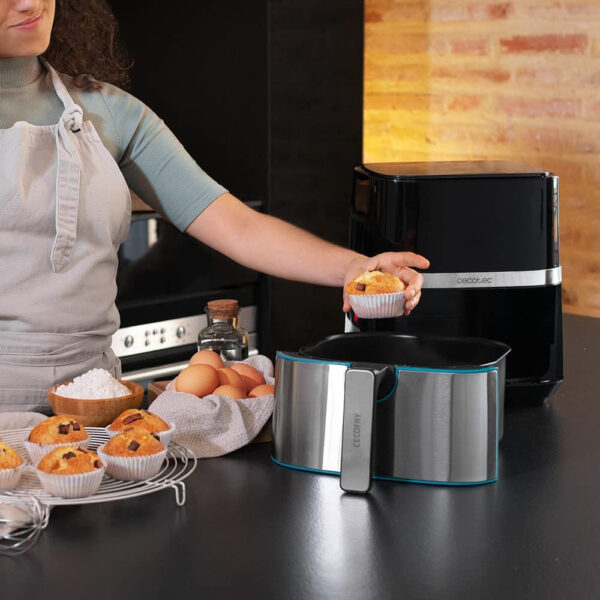 Friteuza cu aer cald, fara ulei Air Fryer Cecotec Full Inox 5500 Pro, 1700W, 5.5L, Control tactil, 8 Programe Presetate - imagine 7