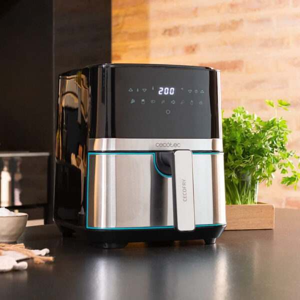 Friteuza cu aer cald, fara ulei Air Fryer Cecotec Full Inox 5500 Pro, 1700W, 5.5L, Control tactil, 8 Programe Presetate - imagine 6