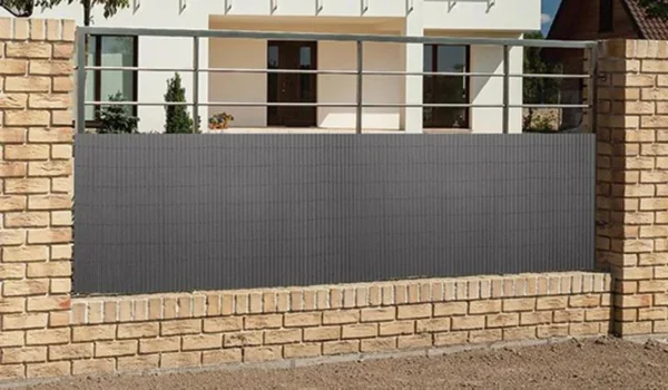 Paravan pentru balcon, terasa, gard PVC, gri, 1300 g/m2, UV, 3x1 m - imagine 6