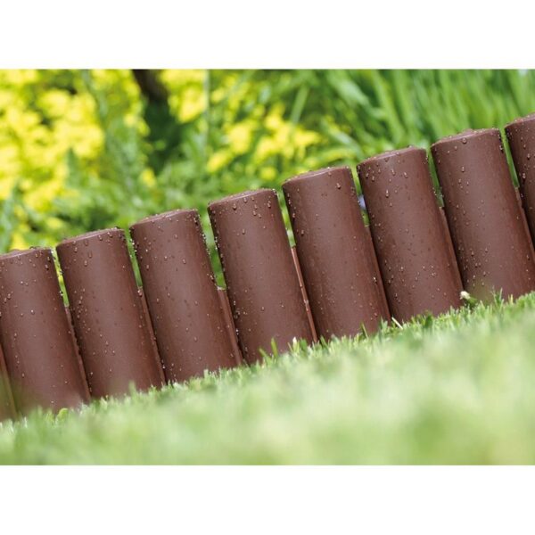 Palisada/bordura pentru gradina, maro, set 8 buc, 27x24 cm, 2.16 m - imagine 9