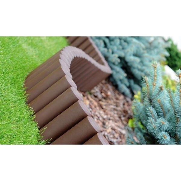 Palisada/bordura pentru gradina, maro, set 8 buc, 27x24 cm, 2.16 m - imagine 8