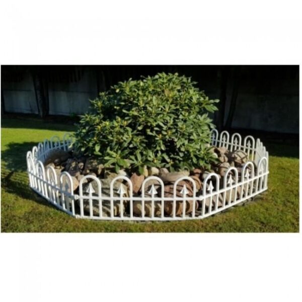Gard de gradina decorativ, plastic alb, set 4 buc, 60x30.5 cm - imagine 5