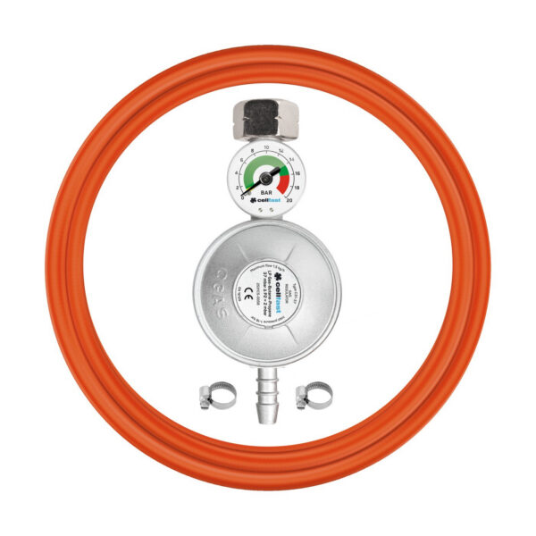 Set reductor propan butan cu manometru Cellfast, furtun 2m - imagine 1