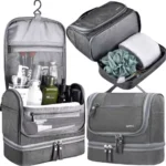 Gentuta de Calatorie pentru Cosmetice Soulima, 12 Compartimente, Buzunar Termic, Waterproof, Gri