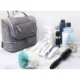 Gentuta de Calatorie pentru Cosmetice Soulima, 12 Compartimente, Buzunar Termic, Waterproof, Gri - imagine 2