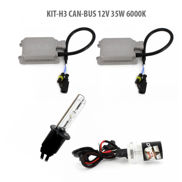 Kit Xenon H3 Carguard CAN-BUS, lumina 6000K, 35W, 12V - imagine 1