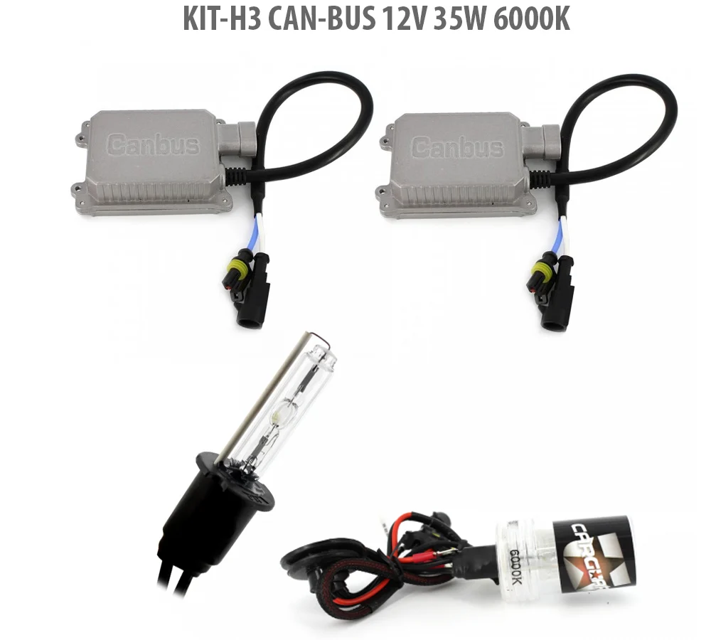 Kit Xenon H3 Carguard CAN-BUS, lumina 6000K, 35W, 12V