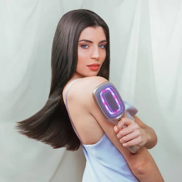 Perie Cecotec HairCare Revitalize Champagne, revitalizare si reparare par, 5 tehnologii: vibratii, ioni negativi, microcurenti EMS, laser de putere redusa (LLLT), lumina LED rosie si albastra - imagine 8