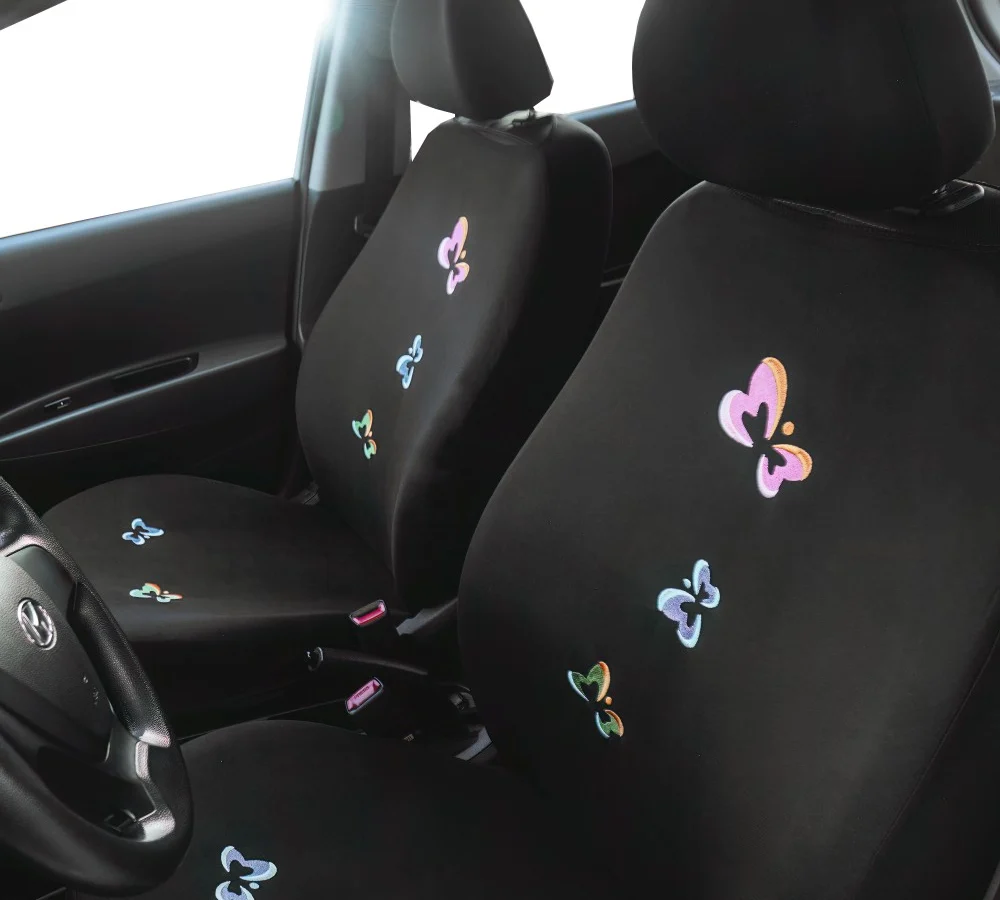 Huse universale scaune auto Carguard, model fluturasi, poliester, negru