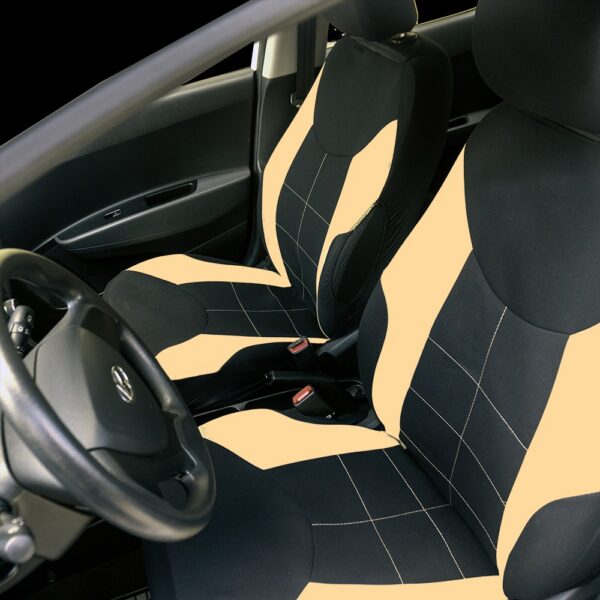 Huse universale scaune auto Carguard, Elegance, poliester, negru + bej - imagine 2