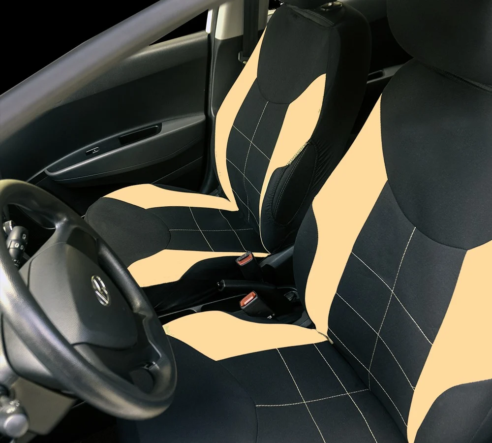 Huse universale scaune auto Carguard, Elegance, poliester, negru + bej
