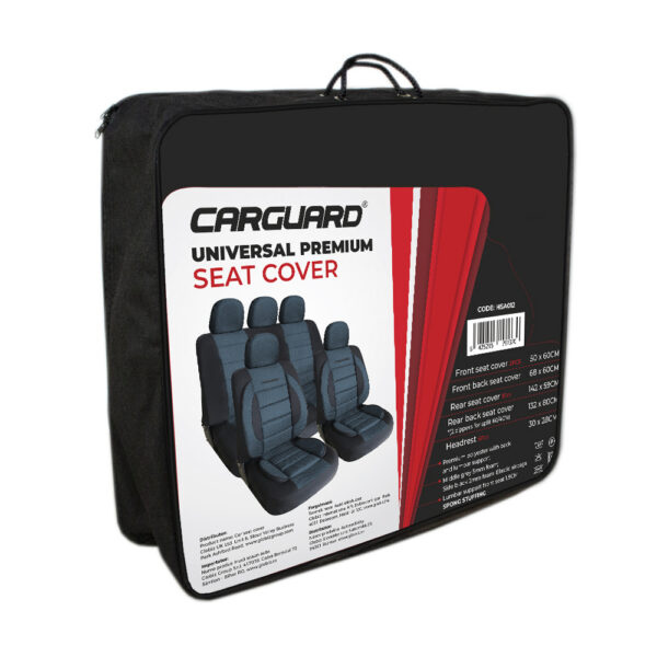 Huse universale premium scaune auto Carguard, albastru + negru, poliester, suport lombar - imagine 5