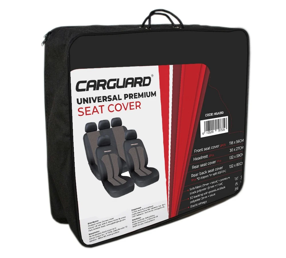 Huse universale premium scaune auto Carguard, poliester, negru + bej