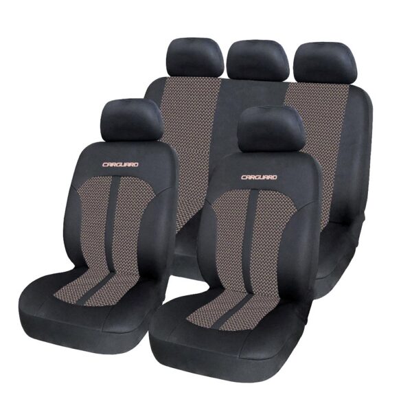 Huse universale premium scaune auto Carguard, poliester, negru + bej - imagine 1