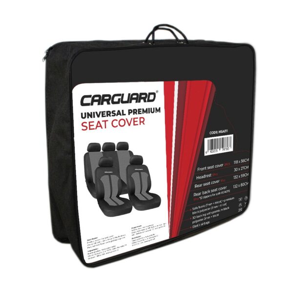 Huse universale premium scaune auto Carguard, poliester, negru + gri - imagine 5