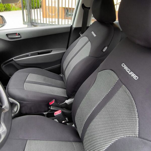 Huse universale premium scaune auto Carguard, poliester, negru + gri - imagine 2
