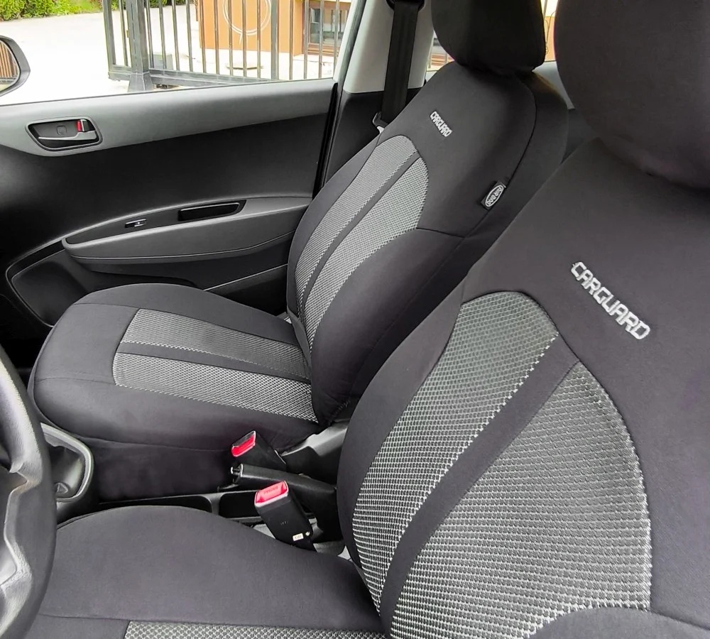 Huse universale premium scaune auto Carguard, poliester, negru + gri