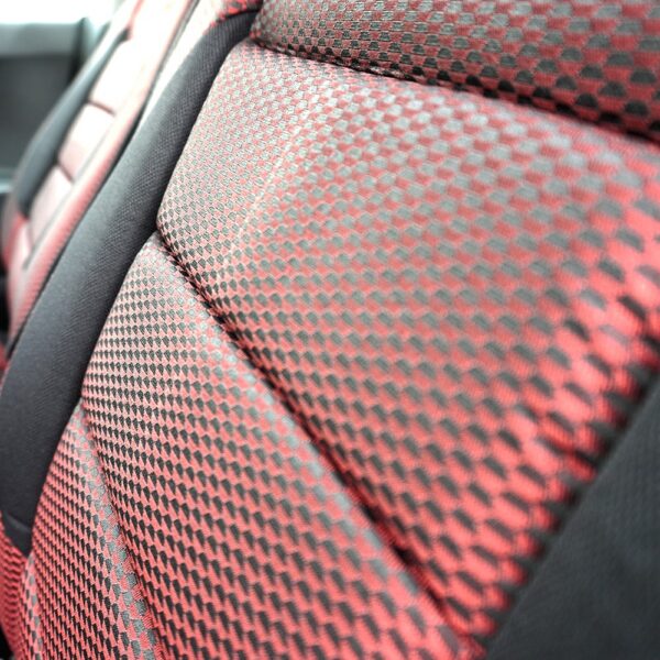 Huse universale premium scaune auto Carguard, rosu + negru, poliester, suport lombar - imagine 3