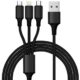 Incarcator auto 4 x USB cu cablu 3 in 1, Quick Charge 3.0, porturi multiple, compatibil universal, Negru - imagine 7