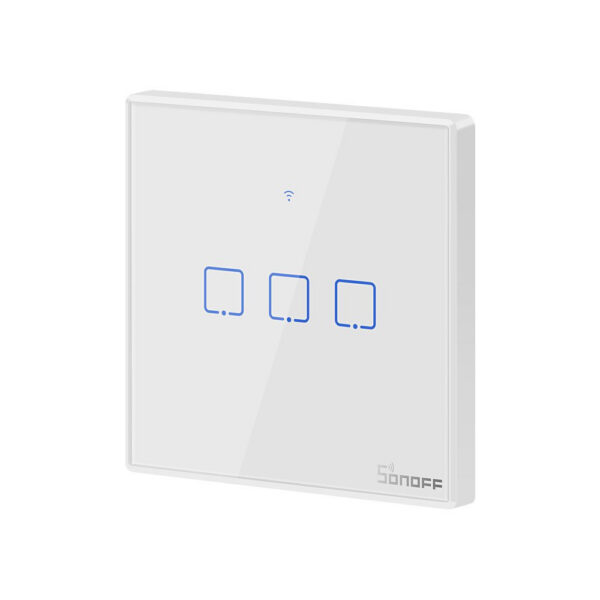 Intrerupator Smart  cu Touch WiFi + RF 433 Sonoff T2 EU TX, (3 canale) - imagine 3