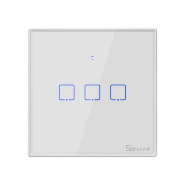 Intrerupator Smart  cu Touch WiFi + RF 433 Sonoff T2 EU TX, (3 canale) - imagine 1
