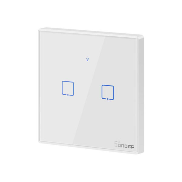 Intrerupator Smart  cu Touch WiFi + RF 433 Sonoff T2 EU TX, (2 canale) - imagine 2