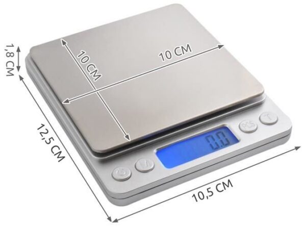 Cantar de bucatarie de mare precizie cu 2 boluri de masurare, scara de referinta 1g, display LCD iluminat, functie Tara - imagine 13