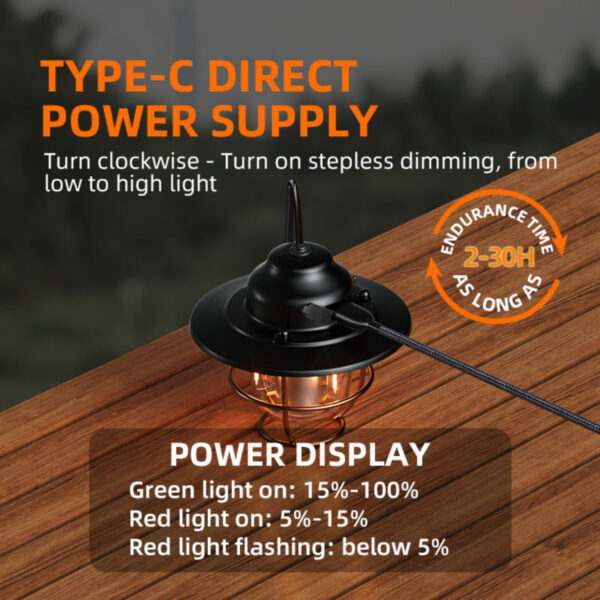 Lampa LED Superfire T57, 320lm, acumulator 2000mAh, incarcare USB-C, lumina rosie, 7 moduri de iluminare - imagine 4