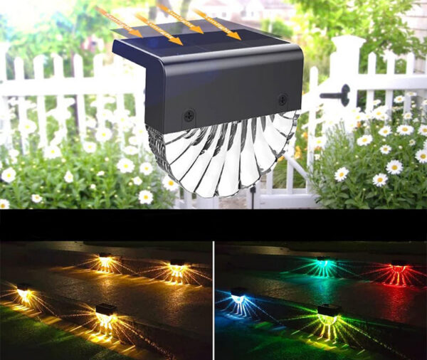 Set 2 lampi solare LED Rovo CD916, 2 moduri, lumina alb-cald, multicoloara - imagine 2
