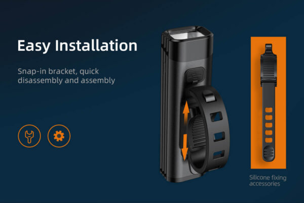 Lanterna LED pentru bicicleta Supfire BL11, 120m, 400Lm, acumulator 2000 mAh, USB - imagine 2
