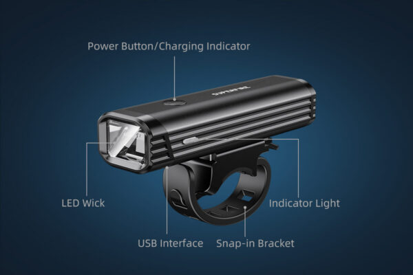 Lanterna LED pentru bicicleta Supfire BL11, 120m, 400Lm, acumulator 2000 mAh, USB - imagine 3
