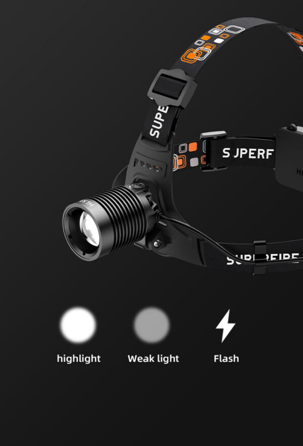 Lanterna LED pentru cap Superfire HL53, Zoom, 180lm, 400m, 2 2000mAh, incarcare USB - imagine 4