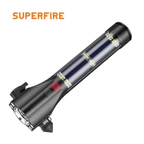 Lanterna Solara LED Superfire D30, USB-C, 310lm, 120m, 200mAh, sonerie, lumina de urgenta - imagine 2