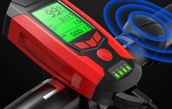 Lanterna pentru bicicleta 4 in 1 Superfire BM01, 300 lumeni, afisare viteza, km, temperatura, display cu afisaj, 5 functii, - imagine 6