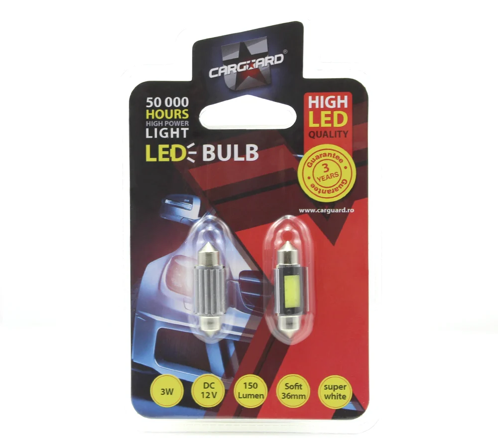 LED sofit pentru plafoniera si numar de inmatriculare Carguard CLD018, 36 mm, 150 lumeni, 12V, set 2 buc 2 LED sofit pentru plafoniera si numar de inmatriculare Carguard CLD018, 36 mm, 150 lumeni, 12V, set 2 buc