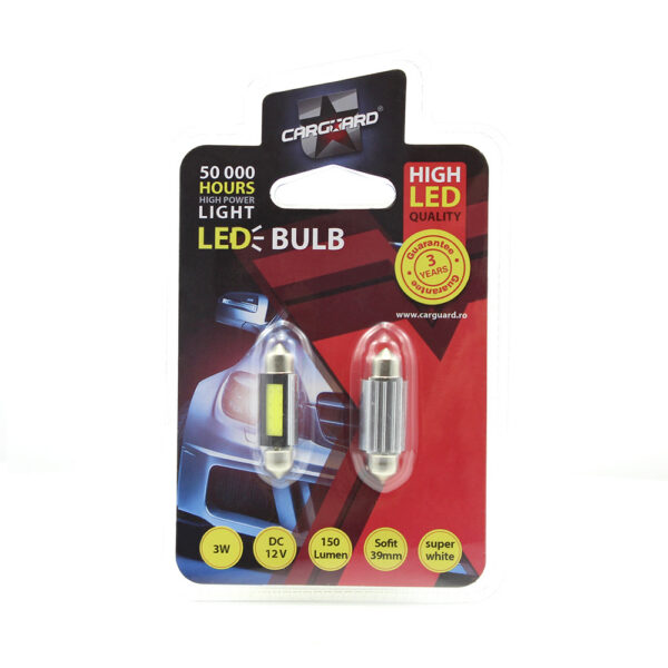 LED sofit pentru plafoniera si numar de inmatriculare Carguard CLD019, 39 mm, 150 lumeni, 12V, set 2 buc - imagine 3