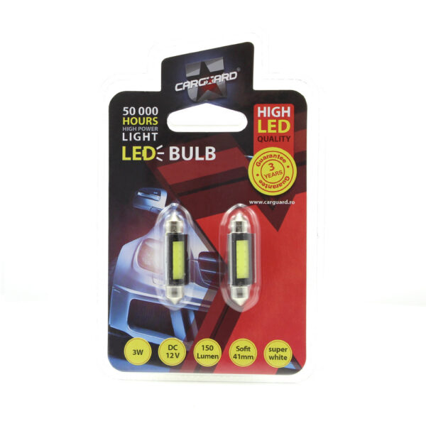LED sofit pentru plafoniera si numar de inmatriculare Carguard CLD020, 41 mm, 150 lumeni, 12V, set 2 buc - imagine 3