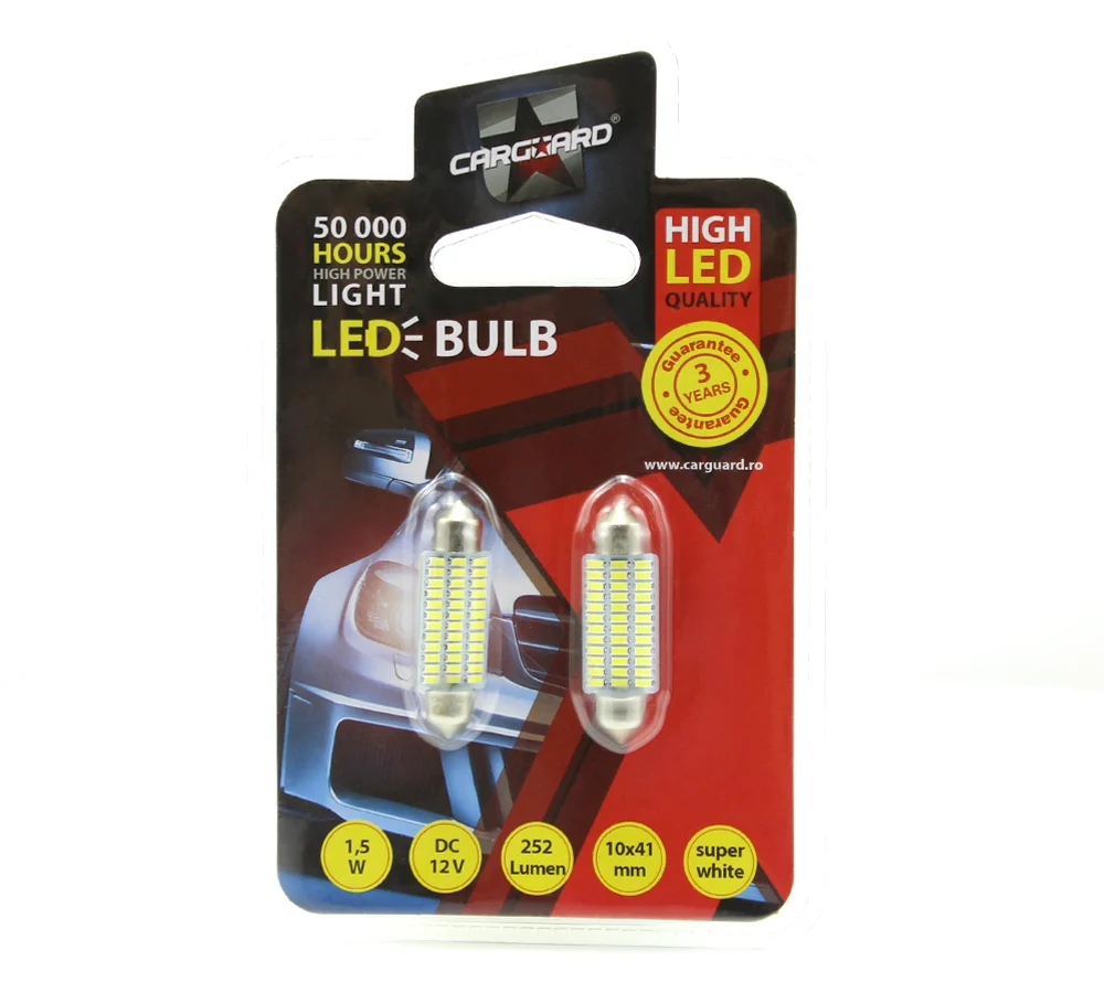 Led Sofit pentru plafoniera si numar de inmatriculare Carguard CLD025, 252 lumeni, 41 mm, 12V, set 2 buc 2 Led Sofit pentru plafoniera si numar de inmatriculare Carguard CLD025, 252 lumeni, 41 mm, 12V, set 2 buc