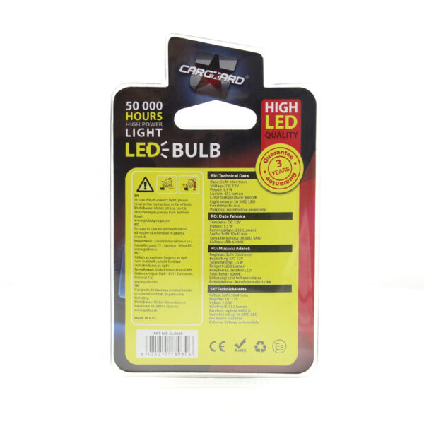 Led Sofit pentru plafoniera si numar de inmatriculare Carguard CLD025, 252 lumeni, 41 mm, 12V, set 2 buc - imagine 4