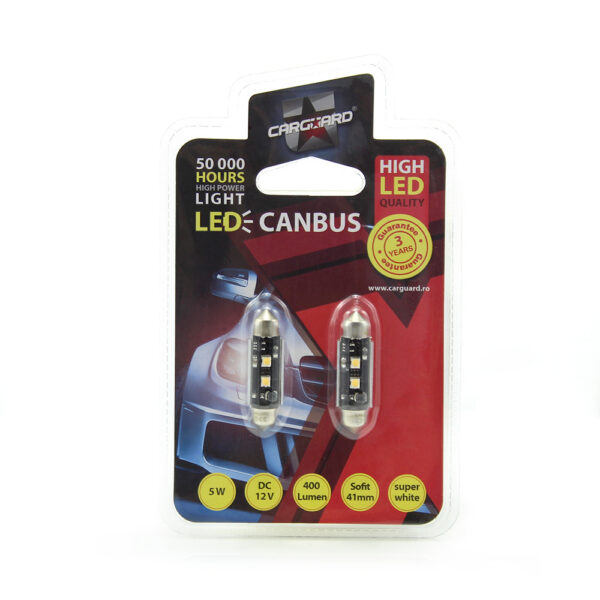Led sofit pentru plafoniera si numar de inmatriculare Carguard CAN112, Cree Chip, 41 mm, 400 lumeni, 12V, set 2 buc - imagine 4