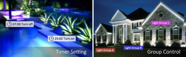 Set 2 proiectoare Smart LED RGB Novostella, BT Mesh, Alexa, Google , 25W, Sincronizare muzica, Exterior IP66 waterproof, Tuya / Smart Life - imagine 15