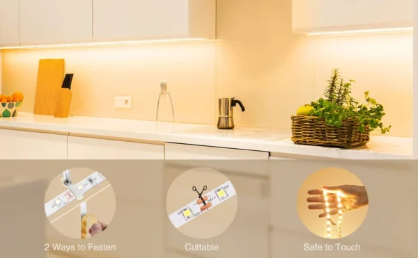 Banda LED Ustellar 12m, 720 Leduri, Senzor de miscare, Lumina alb calda, Dimmer, 3000K - imagine 14
