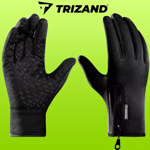 Manusi touchscreen, impermeabil, negru, marimea XL, Trizand