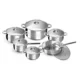 Set oale cu capac, inox, 12 piese, Perfect Home Diamond - imagine 2