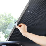 Parasolar auto retractabil Carguard, 150 x 70 cm, ventuze incluse