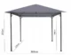 Pavilion pentru gradina/terasa, cadru metalic, gri, 3x3x2.55 m, Elena - imagine 8