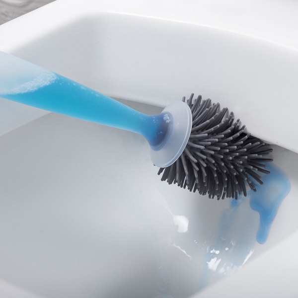 Perie de toaleta Bruilet InnovaGoods cu dozator de detergent, rezervor 100 ml, gri 2 PERIE DE TOALETA CU DOZATOR DE SAPUN BRUILET INNOVAGOODS